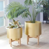 Luxury Home Decor Stainless Gold Large Planter Pot / Big Outdoor