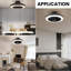 Ventilateur de plafond encastré noir et doré 20 po avec lumière DEL et télécommande