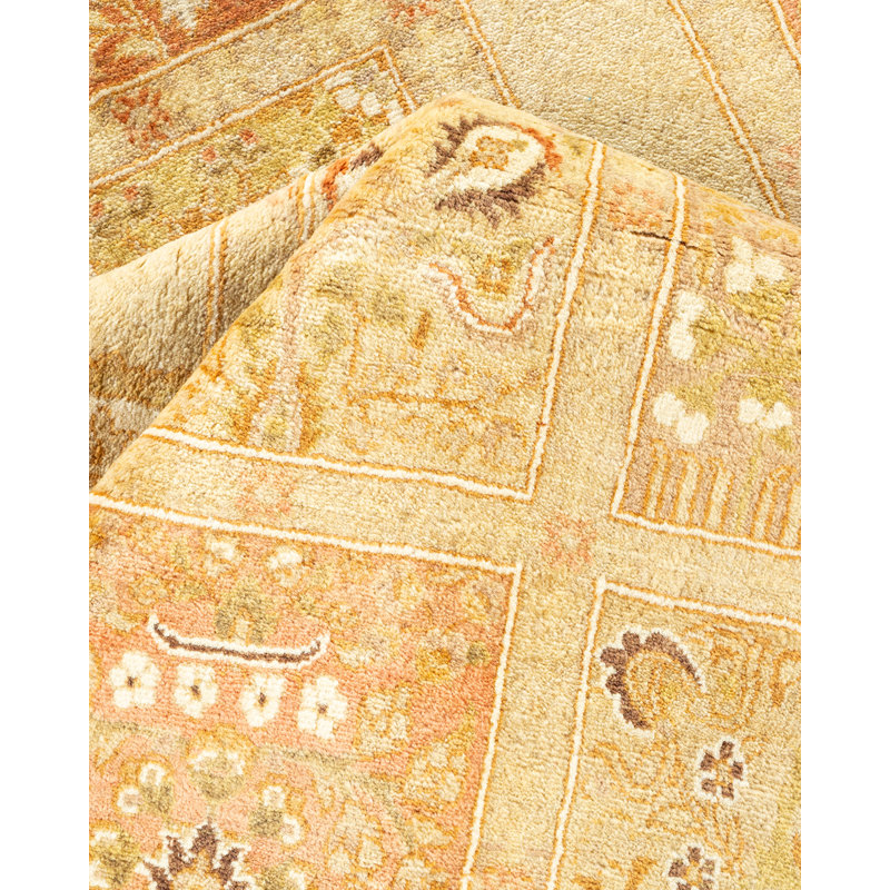 Tapis beige noué à la main de conception unique 8 pi 1 po x 11 pi 1 po Keller