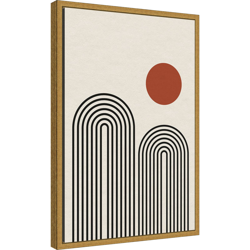 Reproduction d'art sur toile encadrée, "Monometric Geometric Flower" par Gary William, H 23 po x l 16 po