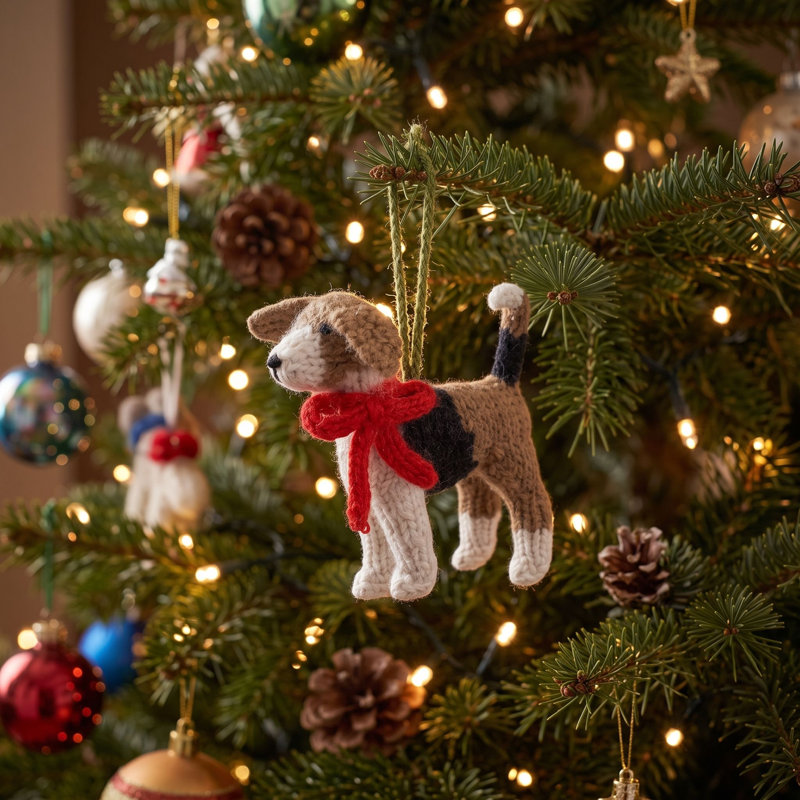 Arcadia Home Beagle Hand-Knit Ornament