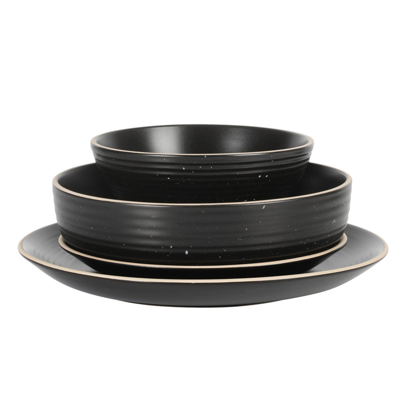 Service de table en grès Gibson Home - Service pour 4, Noir