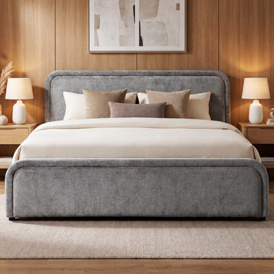Luma Upholstered Platform Bed - Gray - Queen Size