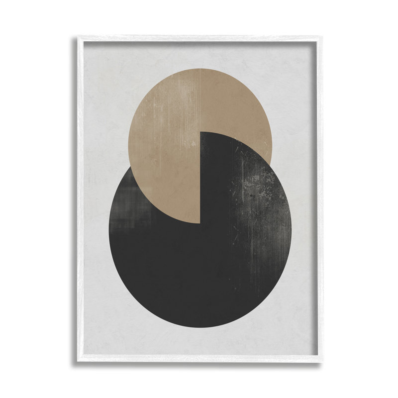«Ba-288», cercles neutres encadrés sur bois encadrés par Ros Ruseva, reproduction, H 14 po x l 11 po x P 1,5 po