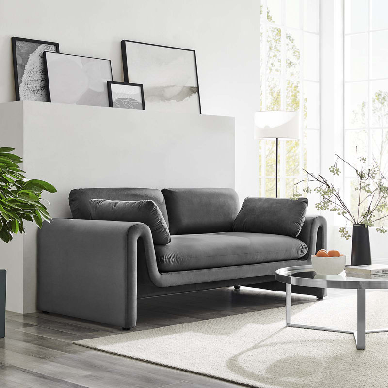 Waverly Sofa, Gray Velvet