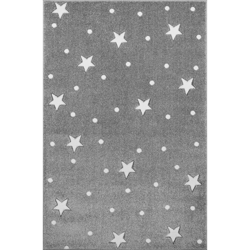 Heaven Geometric Machine Woven Grey/White Area Rug, Rectangular 120 x 170cm