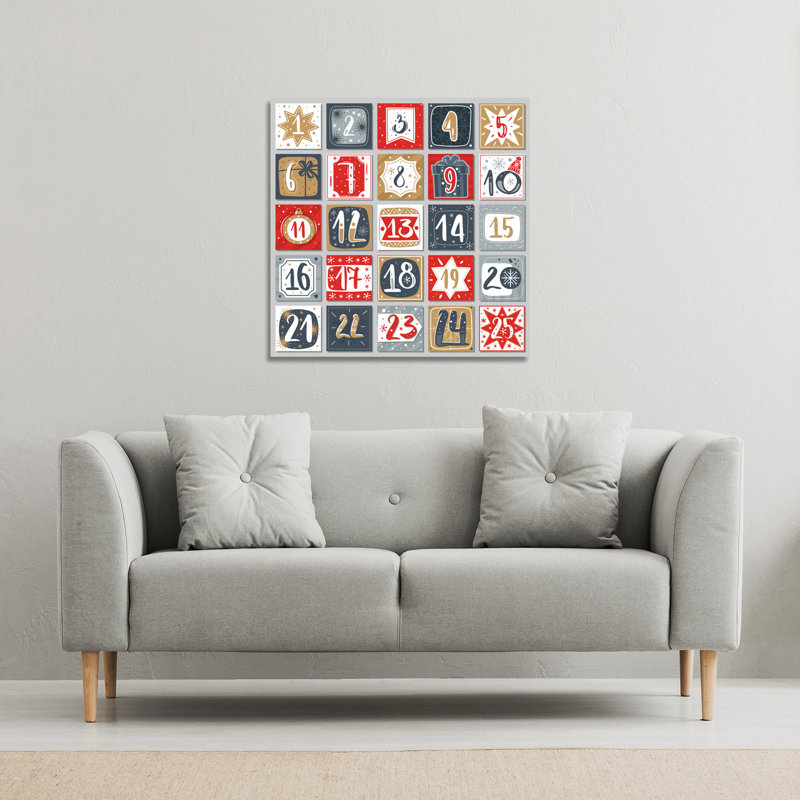 December Advent Calendar - Wrapped Canvas Print, 46cm H x 46cm W