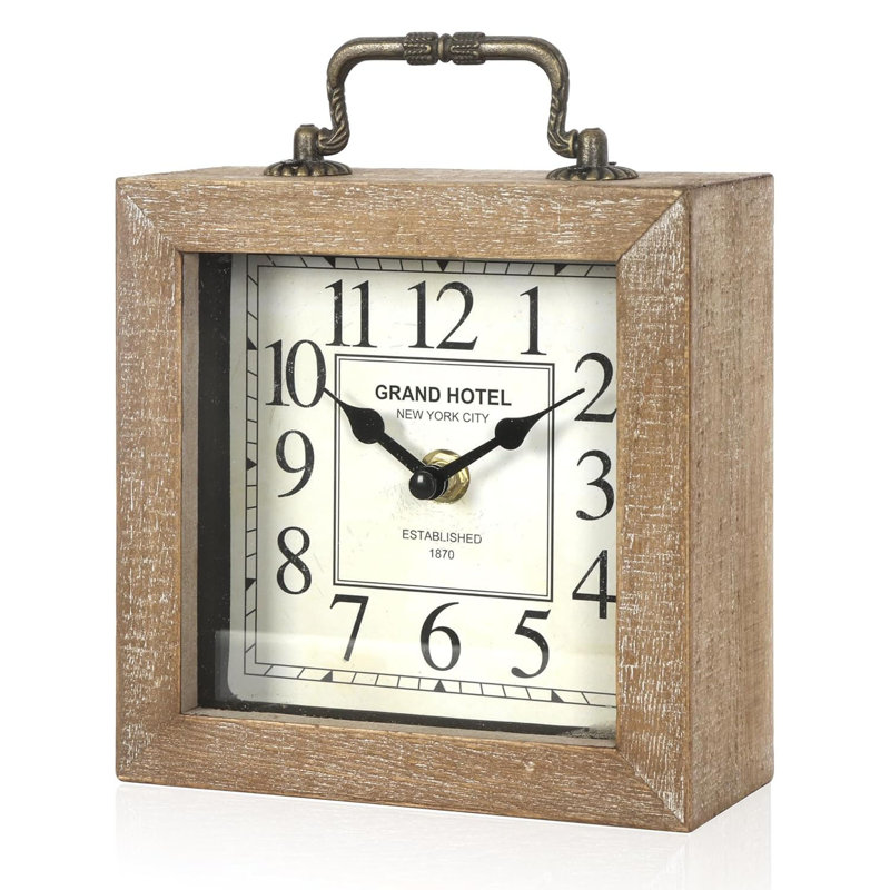 Horloge de table en bois rétro