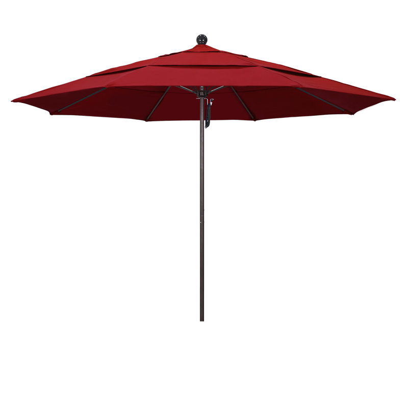 Parasol de marché 11 pi Hibo, Rouge - Pacifica, Bronze