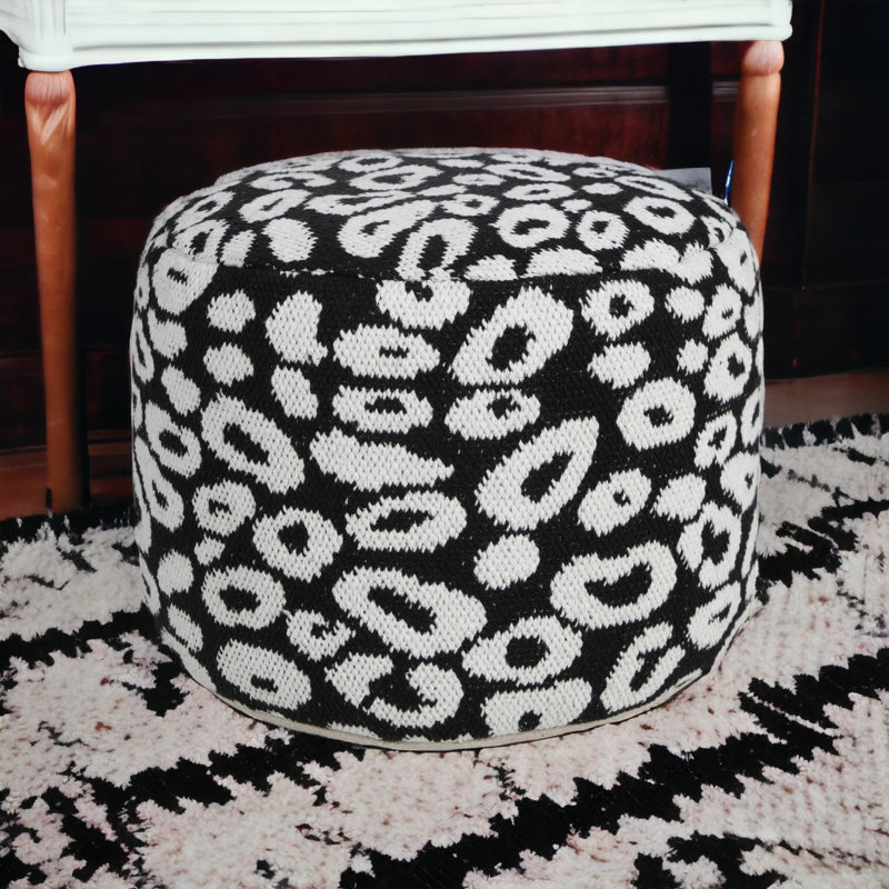 Pouf rond 18 po à imprimé animal
