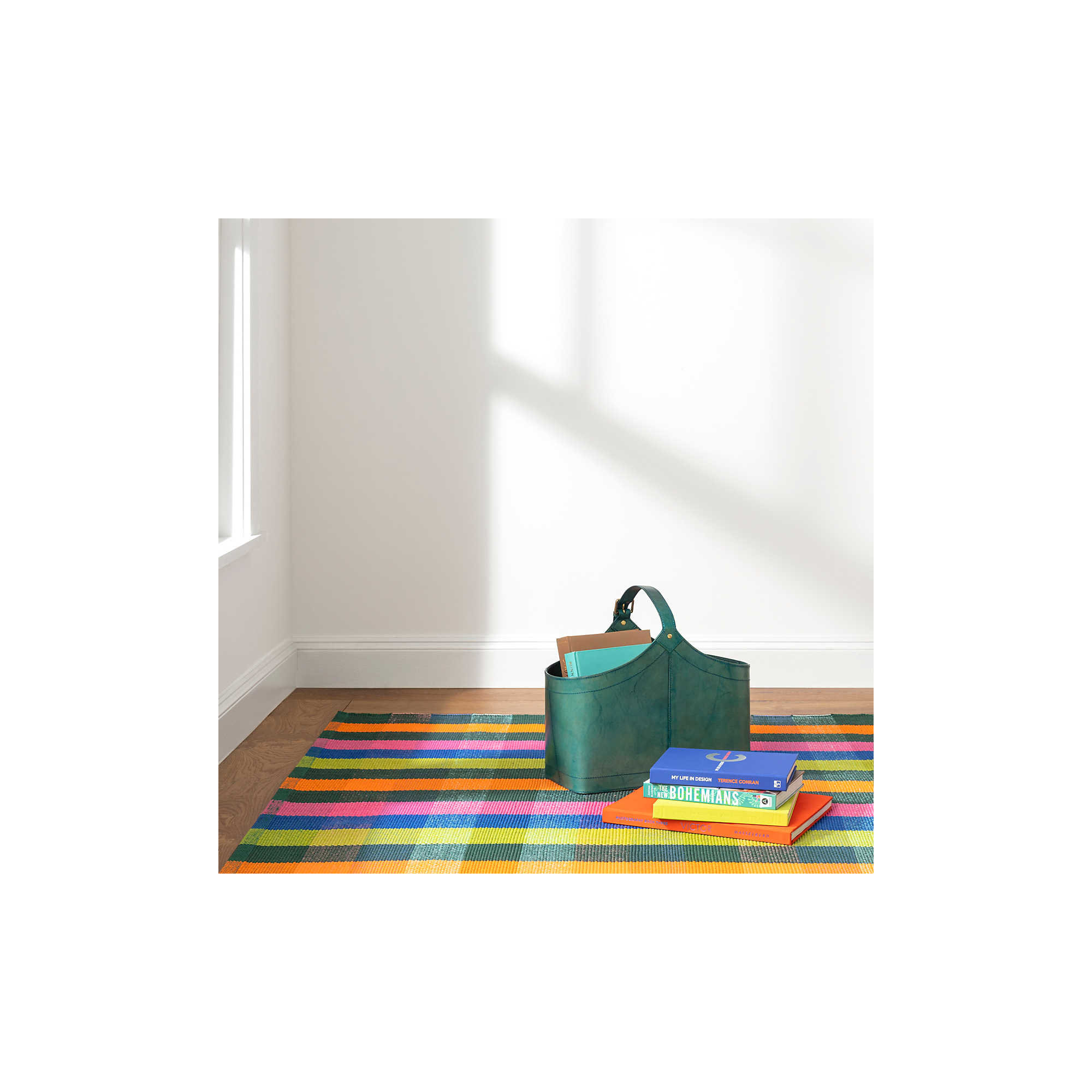 Happy Plaid Multi Handwoven Indoor/Outdoor Rug, Rectangle 9' x 12'
