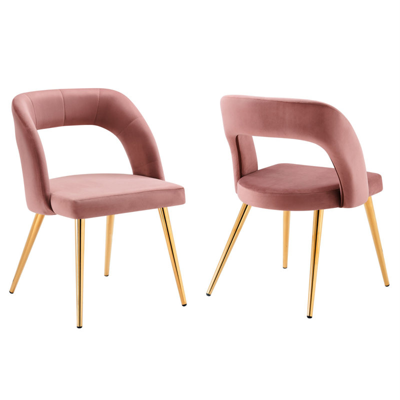 Modway Marciano Performance Velvet Dining Chair, Dusty Rose