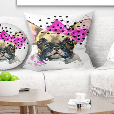 Fashionable French Bulldog - Animal Printed Pillow