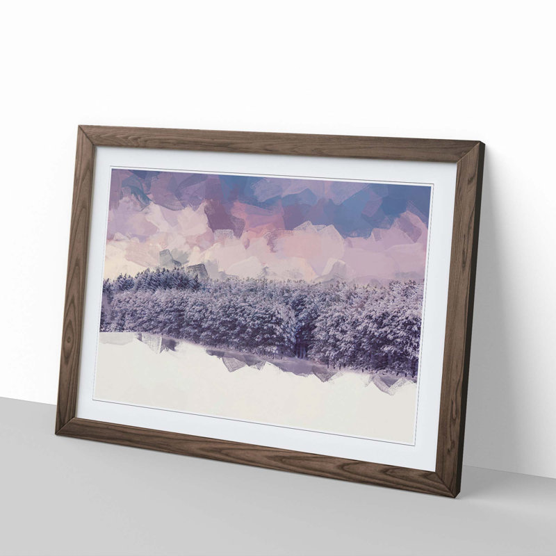 Purple Sky at Winter in Abstract - Picture Frame Graphic Art Print, Walnut, 40cm H x 60cm W x 2cm D