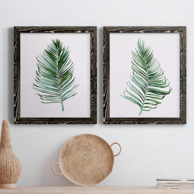 «Sage Frond I», ensemble de 2 peintures sur toile encadrées