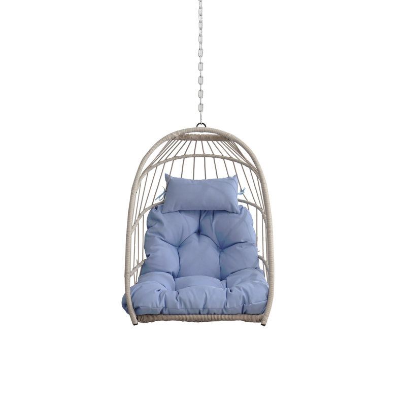Fauteuil balançoire en rotin PE, Bleu
