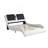 Faux Leather Upholstered Platform Bed Frame with led lighting ,Bluetooth connection to play music /RGB control,Backrest vibration massage,Curve Design, Wood Slat Support, No Box Spring Needed-155331327-155331325
