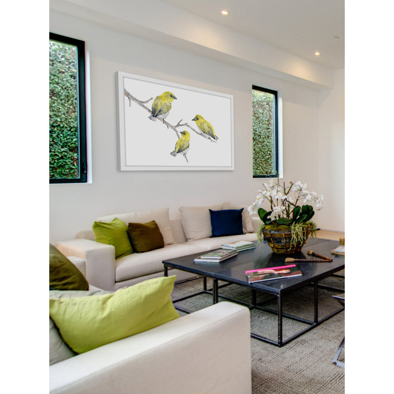 «Yellow Birds» par Thimble Sparrow - reproduction de cadre photo sur papier, H 24 po x l 36 po x P 1,5 po