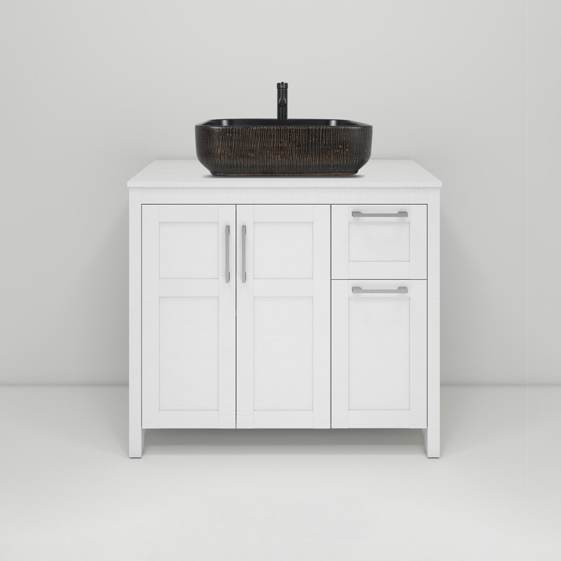 36" Free-Standing Modern Single Bathroom Vanity With Sink, White