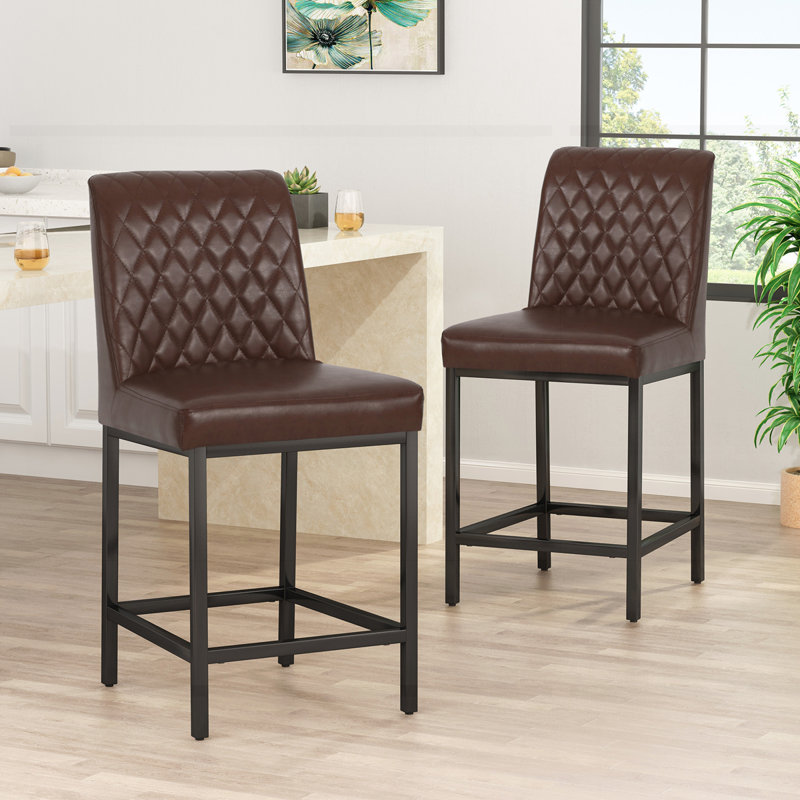 Modern Counter Stools, Dark Brown