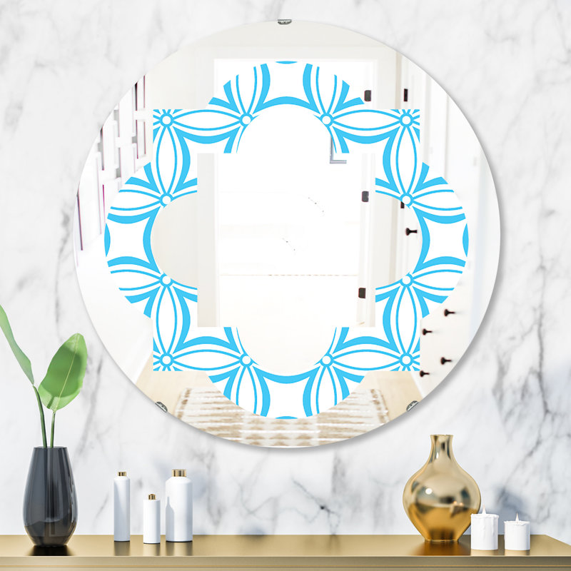 Miroir mural sans cadre à motif quadrilobe II, 31,5 po x 31,5 po