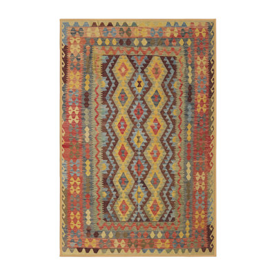 Tapis orange/brun/jaune contemporain Caldello