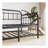 Twin Size Metal Daybed Frame with Trundle, Heavy Duty Steel Slat Support Sofa Bed Platform with Headboard, No Box Spring Needed, Black