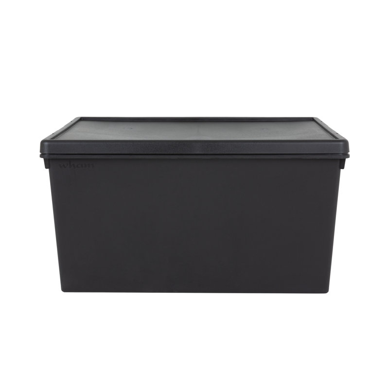 Wham Bam 150L Heavy Duty Box & Lid Black Recycled