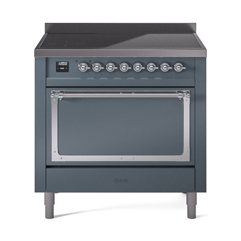 ILVE Nostalgie II Noblesse 36 po à induction, Gris-bleu / chrome