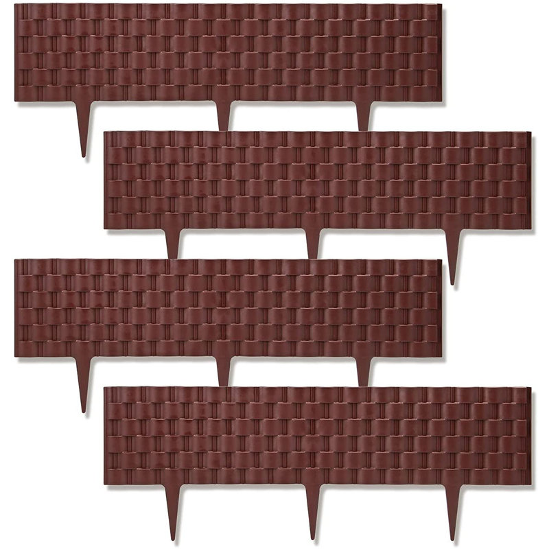 Gravett 114.3cm H x 88.9cm W Composite Lawn Edging, Brown