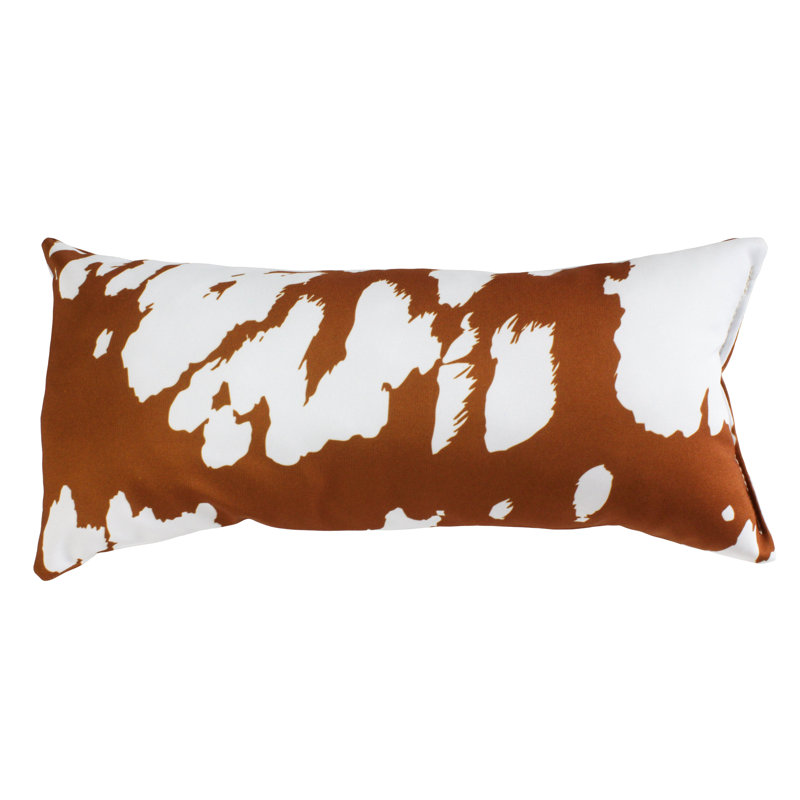 Animal Print Reversible Throw Pillow, Tan/White