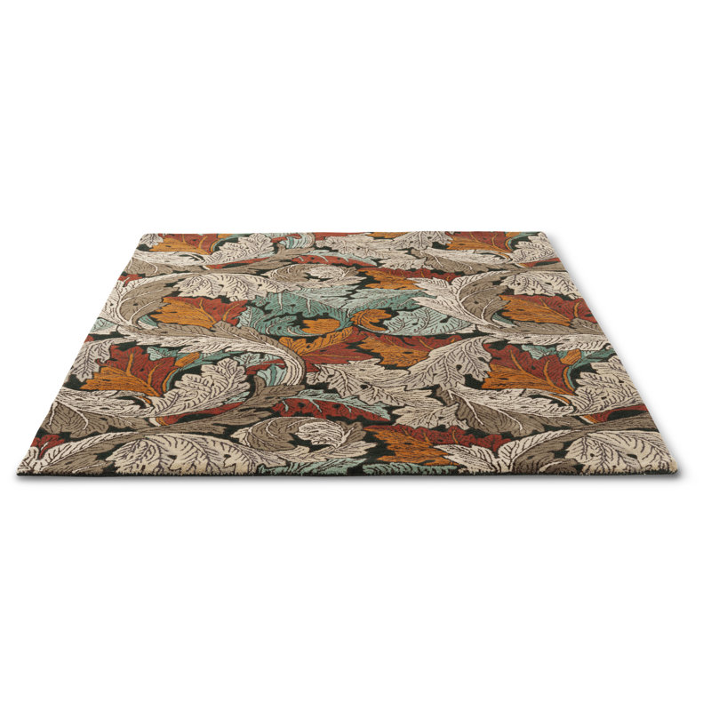 Morris Hand Tufted Floral Area Rug in Beige, Rectangle 4'7" x 6'7"