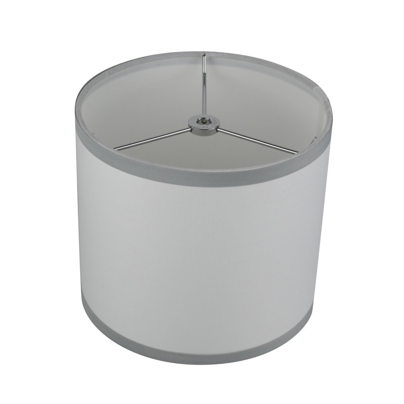Abat-jour tambour en coton blanc cassé Ganya, H 10 po x l 10 po x P 10 po