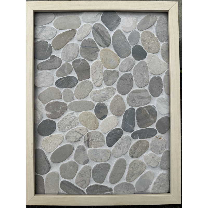 Silver Gray Natural Stone Flat Sea Pebble Mosaic Wall & Floor Tile