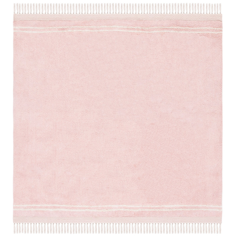 Tapis rose / ivoire Easy Care 211, Carré 6 pi