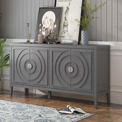 Console en bois avec poignée de porte ronde en métal