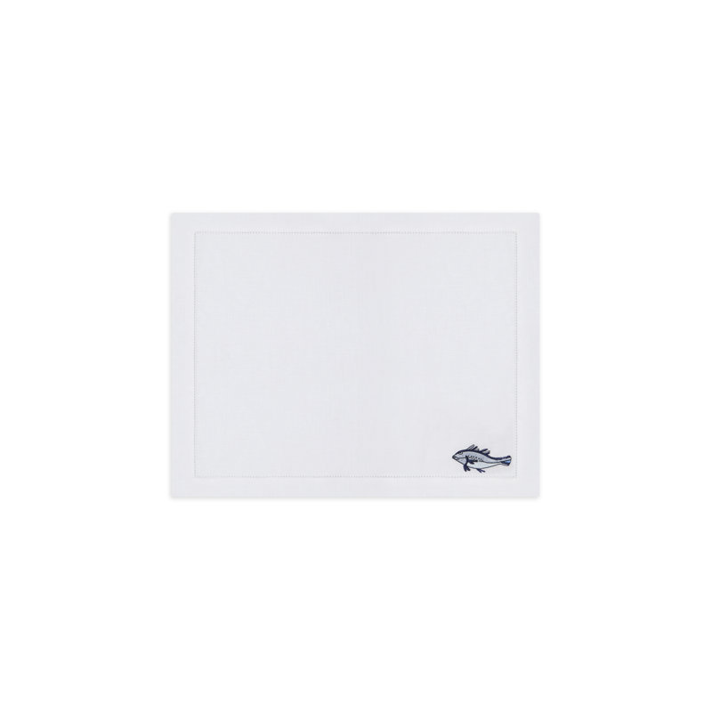 Marine Motif Embroidered Linen Placemats