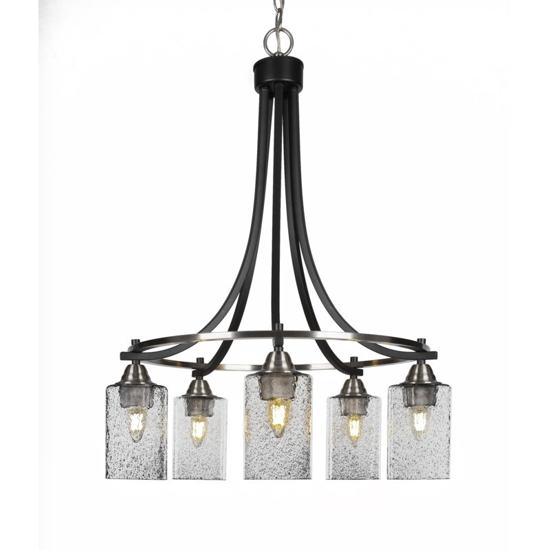 Lustre 5 lumières Michell, Nickel brossé