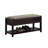 -Colored Bench With Shoe Storage Compartment - Comfortable Gray Upholstery, Seat, Slatted Shelf, Wood Build-751276877-751276875