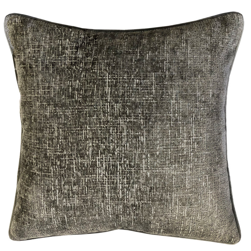 Joelle Square Pillow Cover & Insert, Silver