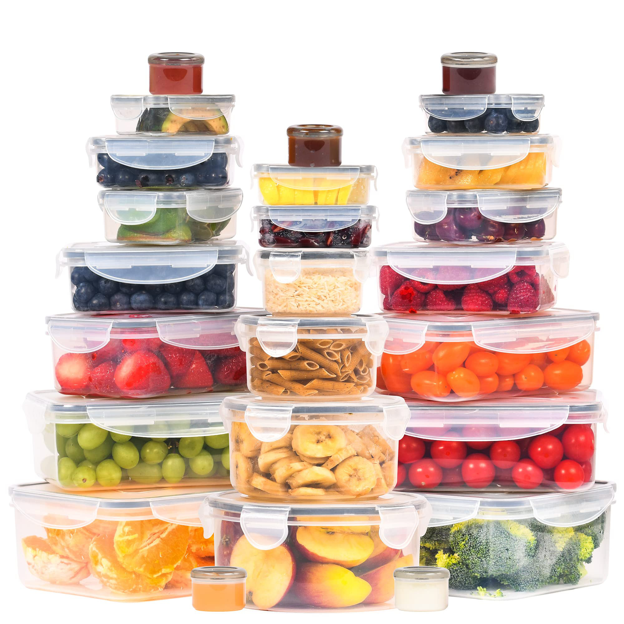 25 Set]24 oz Meal Prep Food Containers with Lids Reusable Microwavable BPA  FREE