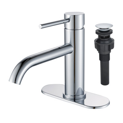 Modern Bathroom Sink Faucet, Single Handle, Matte Black With Overflow Pop-up Drain, Stainless Steel Faucet For Sink 1 Hole Deck Mounted