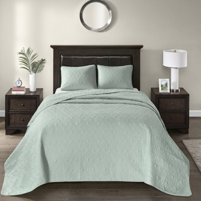 Couvre-lit grand réversible - Rembourrage en coton prélavé pour une atmosphère de chambre à coucher relaxante, belle apparence matelassée, comprend 2 taies décoratives, rembourrage pré-lavé confortable, courtepointe délicieuse, avec et