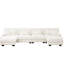 Salon en forme de U - 4 en chenille blanc doux avec 2 repose-pieds pour diverses exigences-1467916369-1467916373