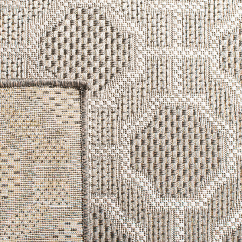 Oppelo 200 Performance Geometric Indoor/Outdoor Area Rug, Round 6'7"