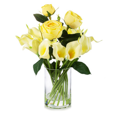 Centre de table Real Touch Lilies Roses