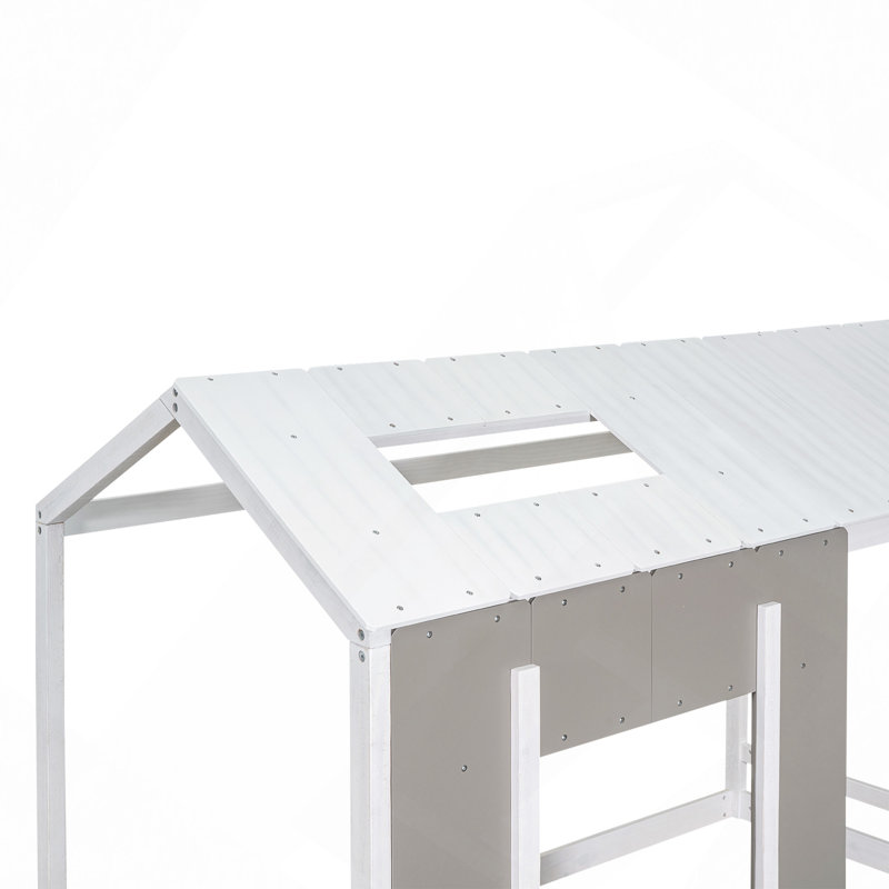 Plateforme de maison avec toit et fenêtre, Gris