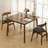 Nut-brown Square Solid Wood Dining Table