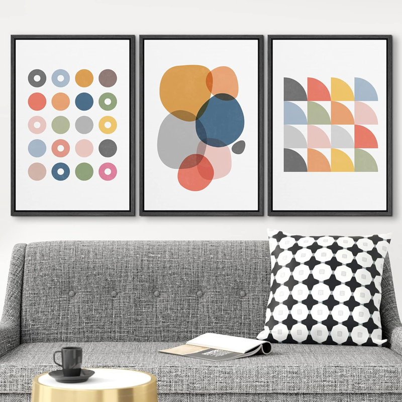 Mid-Century Shape, H 36 po x l 72 po, Cadre flottant noir