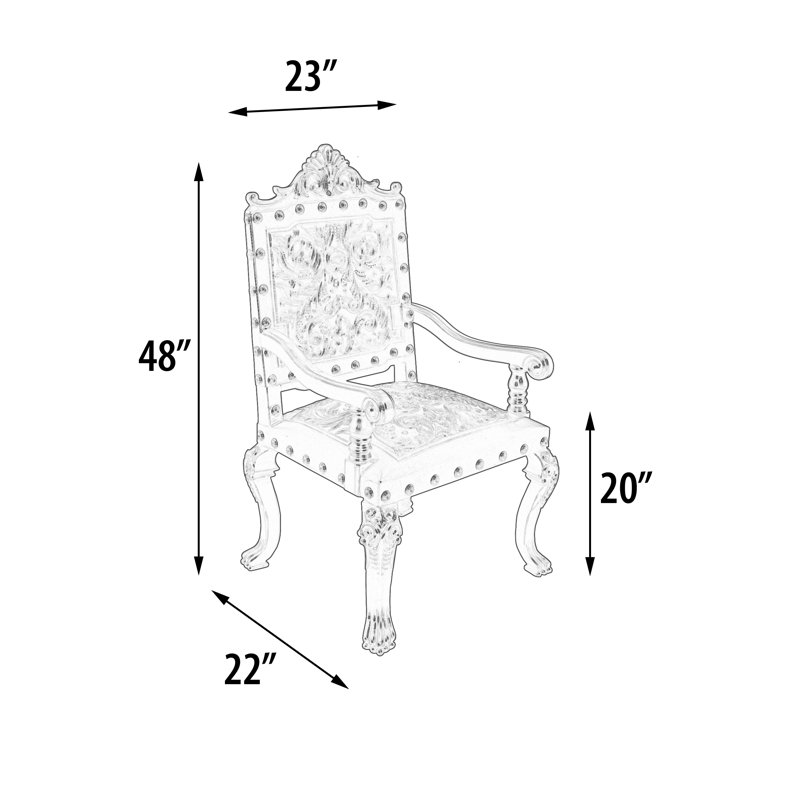 Fauteuil en cuir sculpté